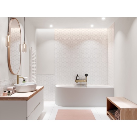 Cмеситель для раковины hansgrohe Tecturis S 110 CoolStart, EcoSmart+, 73312140, шлифованная бронза