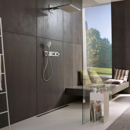 Hansgrohe 15356600S Set HG RainSelect термостатический смеситель для душа (15356600+15311180) черный/хром