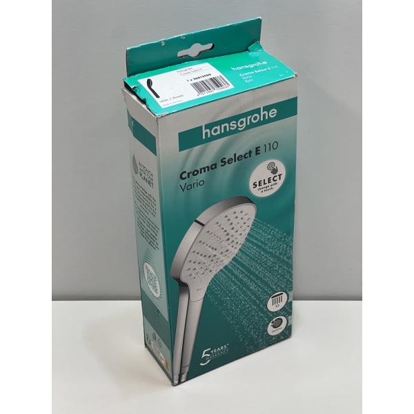 Ручной душ hansgrohe Croma Select E 110 3jet Vario 26812400/U1, белый/хром, уцененный товар