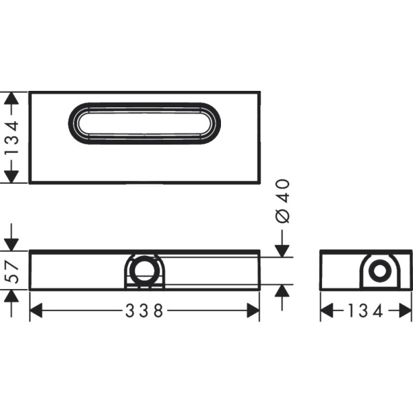Монтажная часть слива для душа hansgrohe uBox universal для плоской установки 01000180