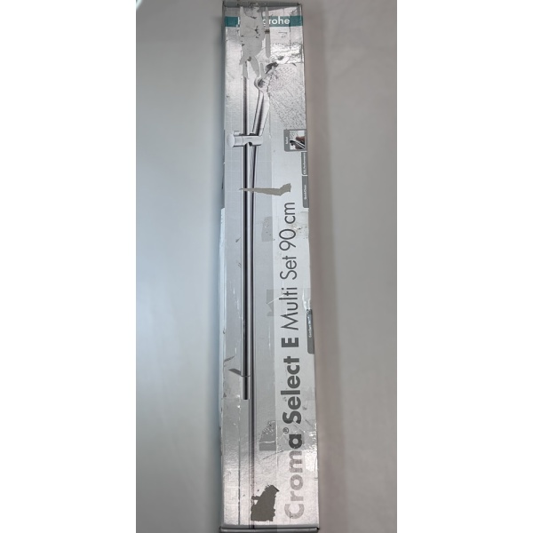 Душевой гарнитур hansgrohe Croma Select E 110 3jet Multi со штангой 90 см 26590400/U, белый/хром, уцененный товар