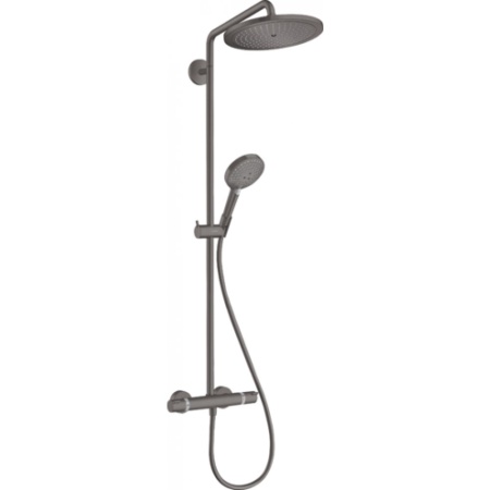 Душевая система 9 л/мин с термостатом и ручным душем Hansgrohe Showerpipe 280 1jet EcoSmart Raindance Select S 120 3jet 26891340, черный хром