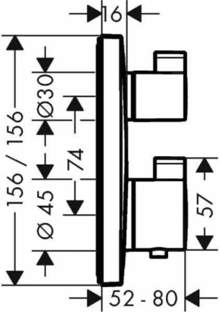 Hansgrohe 15714700S Set HG Ecostat Square термостатический смеситель для душа (15714700+01800180), матовый белый