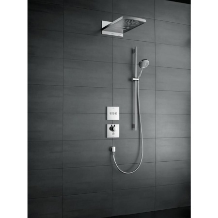 Термостат hansgrohe ShowerSelect Highfow для душа с отдельным выводом для ручного душа 15735400, белый/хром
