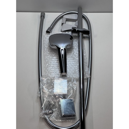 Душевой гарнитур hansgrohe Croma Select E 110 3jet Multi со штангой 90 см 26590400/U, белый/хром, уцененный товар