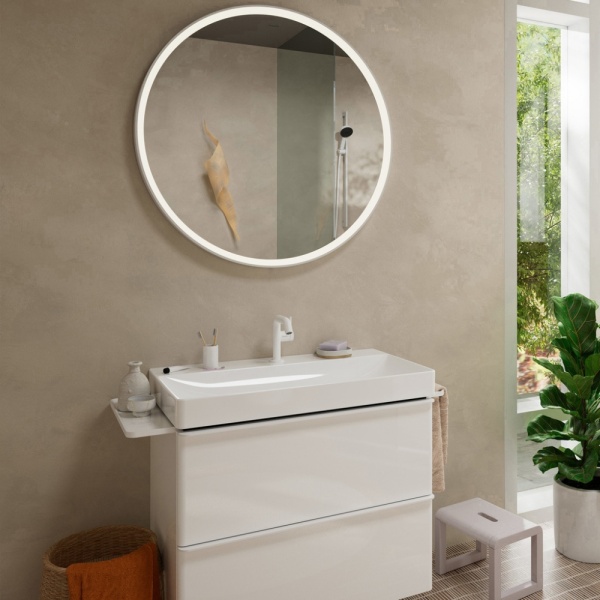 Смеситель для раковины hansgrohe Tecturis S 110 Fine CoolStart, EcoSmart+, с донным клапаном, 73323700, матовый белый