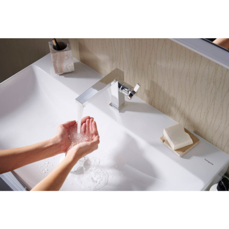 Смеситель для раковины hansgrohe Tecturis E 110 Fine CoolStart, EcoSmart+, 73021000, хром