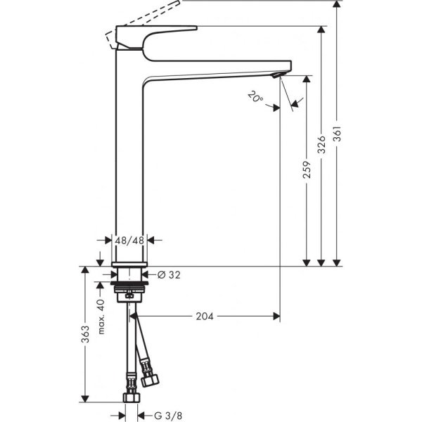 Смеситель hansgrohe Metropol для раковины 32512700, матовый белый