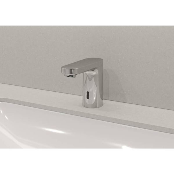 Смеситель для раковины hansgrohe Vernis Blend 100 электронный, с предустановленной температурой, питание от сети 230V 71504000, хром