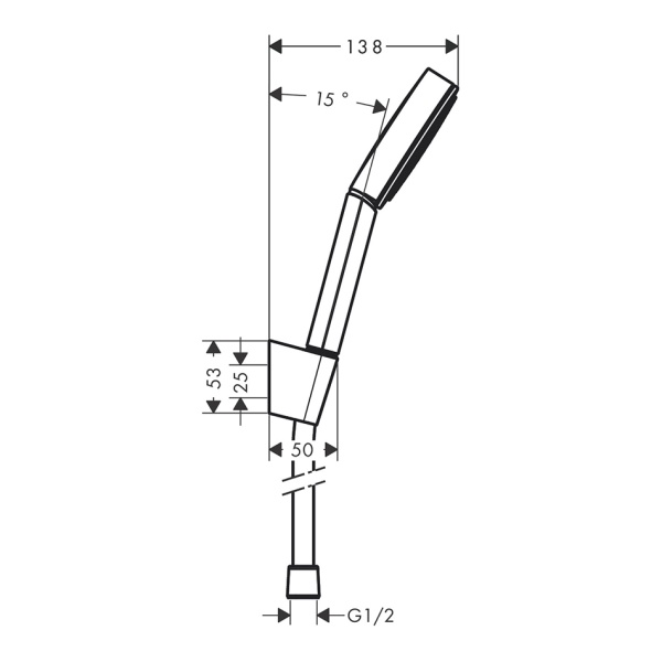 Hansgrohe Pulsify S Душевой набор с держателем 105 1jet шланг 125 белый матовый 24301700