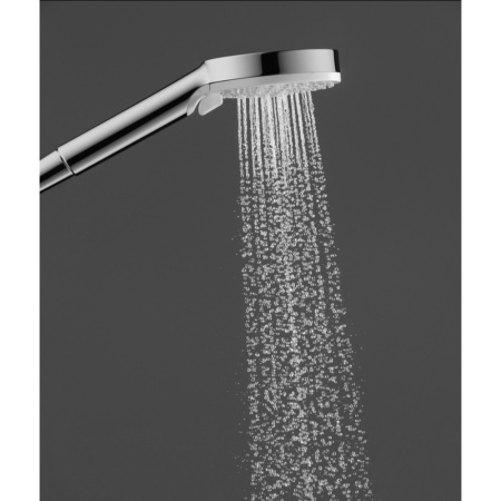Душевой гарнитур hansgrohe Crometta 100 Vario, 2 режима, со штангой 65 см 26532400, белый/хром, уцененный товар