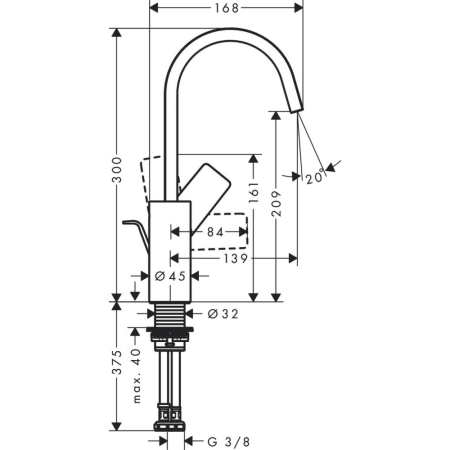 Смеситель для раковины hansgrohe Vivenis 210 с поворотным изливом, 75030700/U, матовый белый, уцененный товар