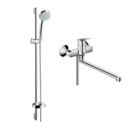 Готовый набор для ванны hansgrohe Logis с ручным душем Croma HG-PR166, хром