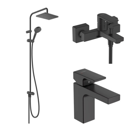 Готовый набор для ванны hansgrohe Vernis Shape HG-PR156, матовый черный