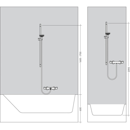 Душевой гарнитур hansgrohe Croma Select E 110 3jet Multi со штангой 90 см 26590400/U, белый/хром, уцененный товар