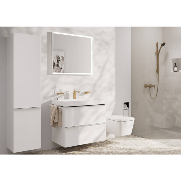 Смеситель для раковины hansgrohe Tecturis E 110 CoolStart, EcoSmart+, 73012140, шлифованная бронза