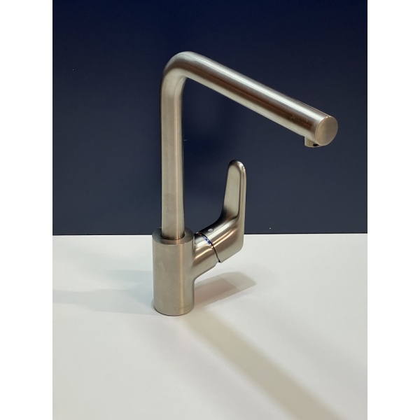 Смеситель для кухонной мойки hansgrohe Focus M41 280, с поворотным изливом 31817800/U, под сталь, уцененный товар