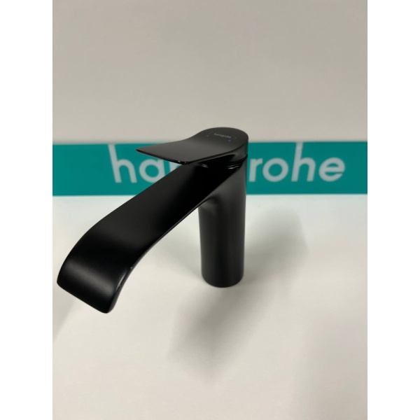 Смеситель для раковины hansgrohe Vivenis 110 со сливным гарнитуром, 75020670/U, матовый черный, уцененный товар