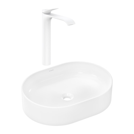 Готовый набор для раковины hansgrohe Xuniva U накладной со смесителем Vivenis 250 HG-PR255, белый/матовый белый