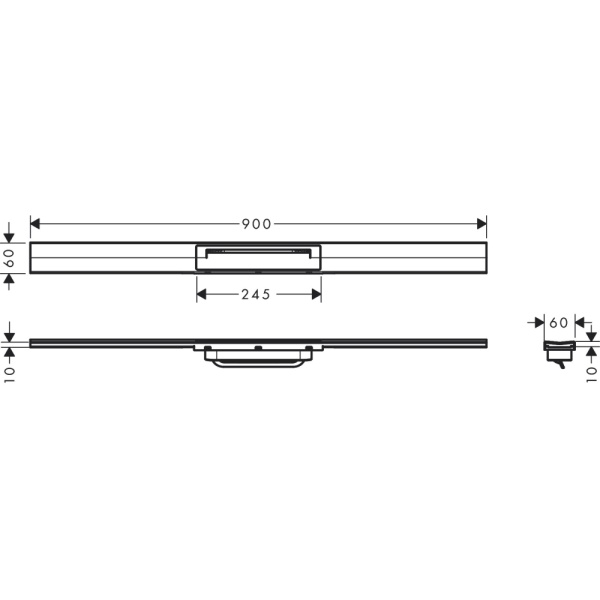 Внешняя часть трапа для душа hansgrohe RainDrain Flex, 90 см, укорачиваемая 56045800, под сталь