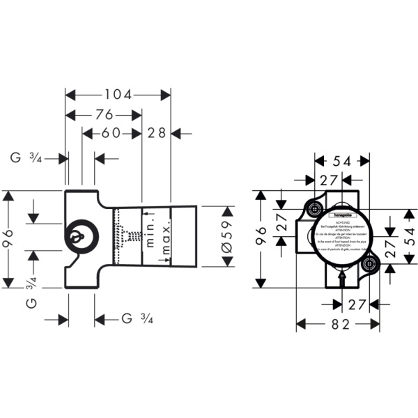 Hansgrohe 15932000STrio Set HG переключатель Trio/Quattro (15932000+15981180)