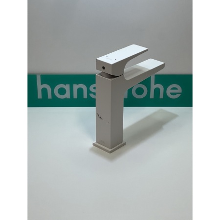 Смеситель для раковины hansgrohe Metropol 110 со сливным клапаном Push-Open 32507700/U, матовый белый, уцененный товар