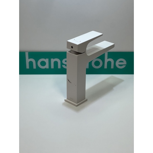Смеситель для раковины hansgrohe Metropol 110 со сливным клапаном Push-Open 32507700/U, матовый белый, уцененный товар