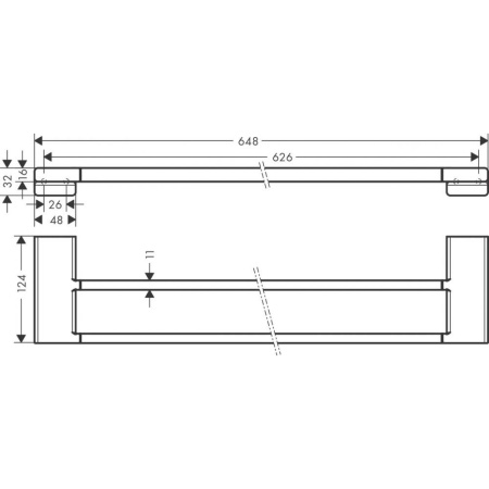 Двойной держатель полотенец AddStoris Hansgrohe 41743140, шлифованная бронза