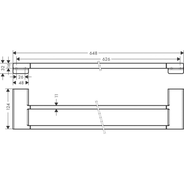 Двойной держатель полотенец AddStoris Hansgrohe 41743140, шлифованная бронза