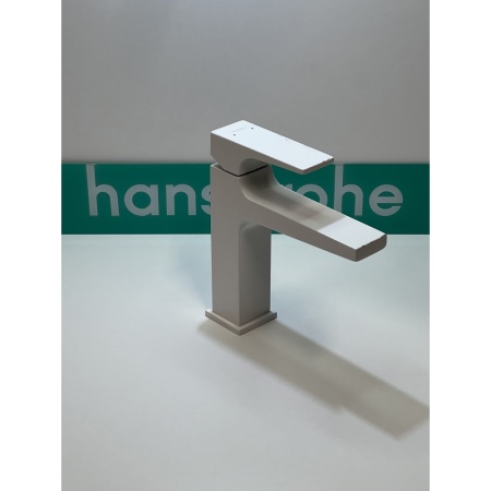 Смеситель для раковины hansgrohe Metropol 110 со сливным клапаном Push-Open 32507700/U, матовый белый, уцененный товар
