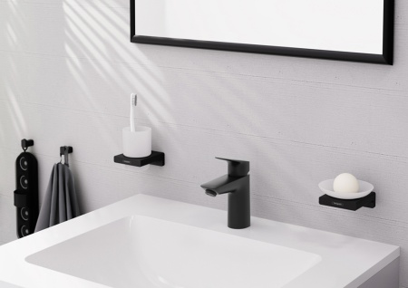 Hansgrohe Logis Смеситель для раковины 100 Push-Open черный матовый 71107670