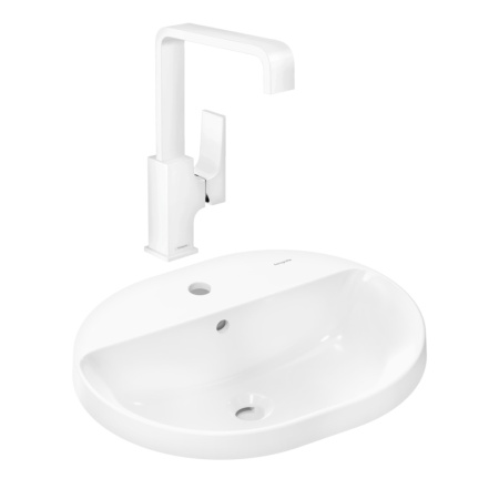 Готовый набор для раковины hansgrohe Xuniva U встраиваемой со смесителем Metropol 230 HG-PR217, белый/матовый белый