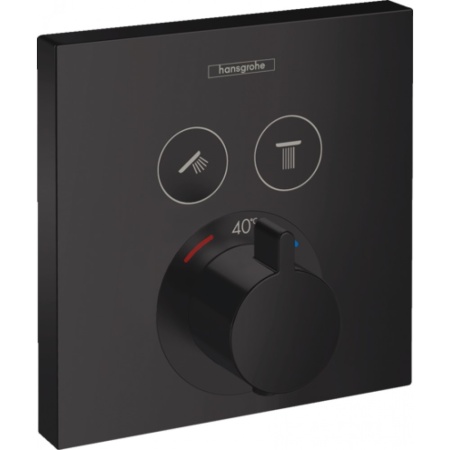 Термостат hansgrohe ShowerSelect скрытого монтажа, для 2 потребителей 15763670, матовый черный