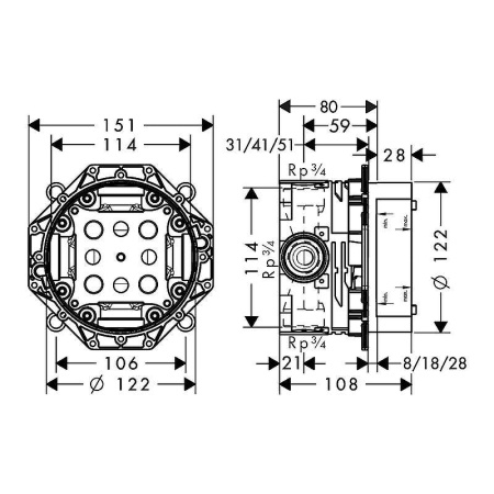 Смеситель для душа Hansgrohe Set HG Rebris S 72667000S Хром