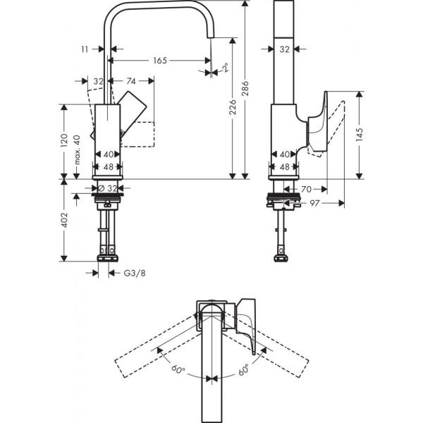 Смеситель hansgrohe Metropol для раковины 32511700, матовый белый