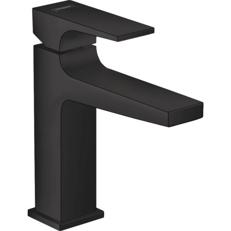 Смеситель для раковины hansgrohe Metropol 110 со сливным клапаном Push-Open 32507670/U, матовый черный, уцененный товар