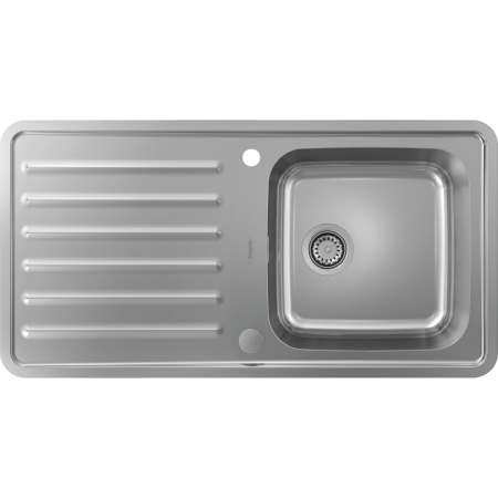 Кухонная мойка hansgrohe S41 S4113-F400 врезная с левым крылом 43338800, нержавеющая сталь