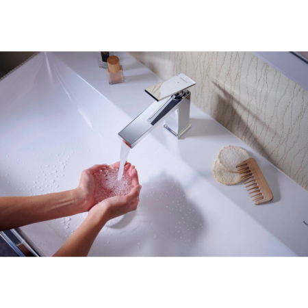 Смеситель для раковины hansgrohe Tecturis E 110, EcoSmart+, с донным клапаном, 73010000, хром
