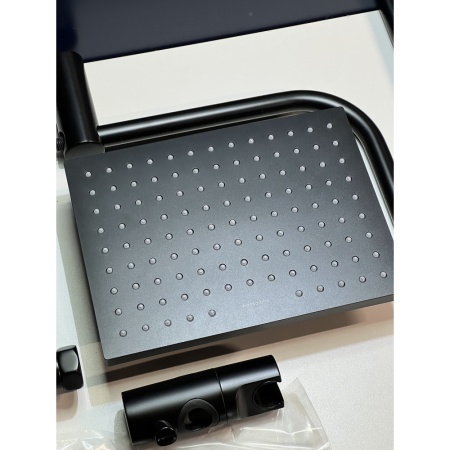 Душевая система hansgrohe Vernis Shape 230 1jet с термостатом 26286670/U, матовый черный, уцененный товар