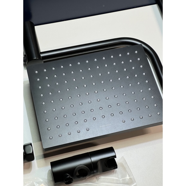 Душевая система hansgrohe Vernis Shape 230 1jet с термостатом 26286670/U, матовый черный, уцененный товар