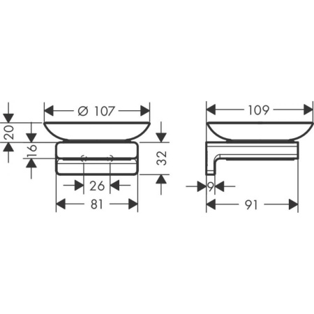 Мыльница AddStoris Hansgrohe 41746000, хром