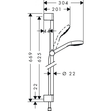 Душевой набор hansgrohe Croma Select E Multi 26580400, белый/хром
