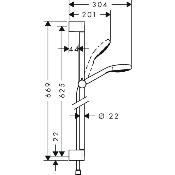 Душевой набор hansgrohe Croma Select E Multi 26580400, белый/хром