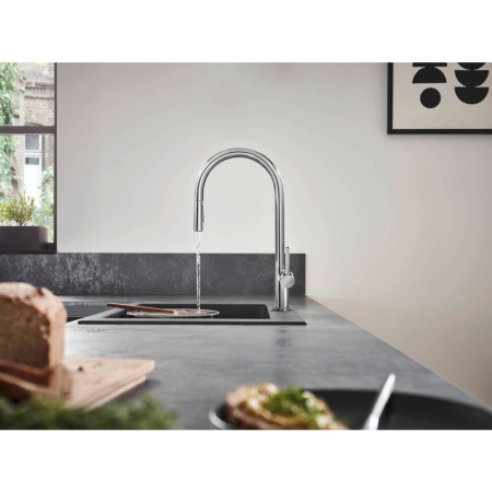 Смеситель для кухонной мойки hansgrohe Talis M54 210, с вытяжным душем 2jet 72800000/U, хром, уцененный товар