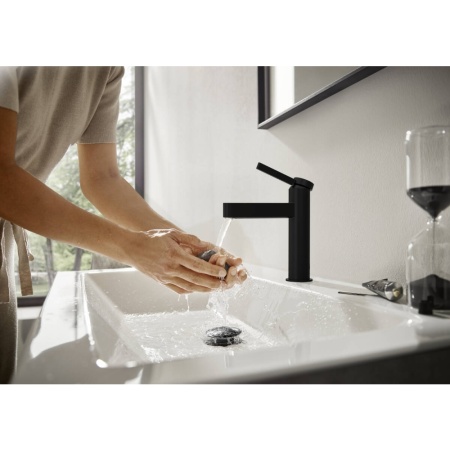 Смеситель для раковины hansgrohe Finoris 110, 76020670/U, матовый черный, уцененный товар
