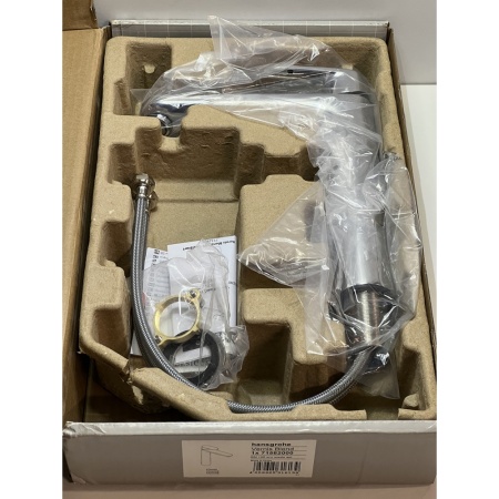 Смеситель для раковины hansgrohe Vernis Blend 190 без сливного гарнитура 71582000/U1, хром, уцененный товар