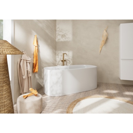 Смеситель для ванны hansgrohe Tecturis S напольного монтажа, 73440140, шлифованная бронза