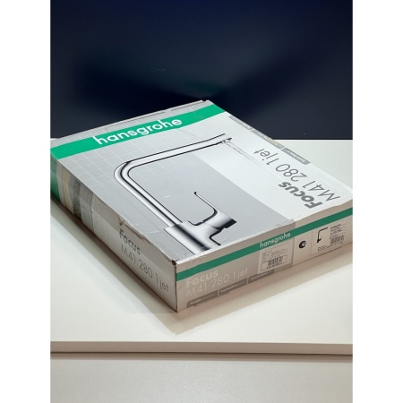 Смеситель для кухонной мойки hansgrohe Focus M41 280, с поворотным изливом 31817800/U, под сталь, уцененный товар