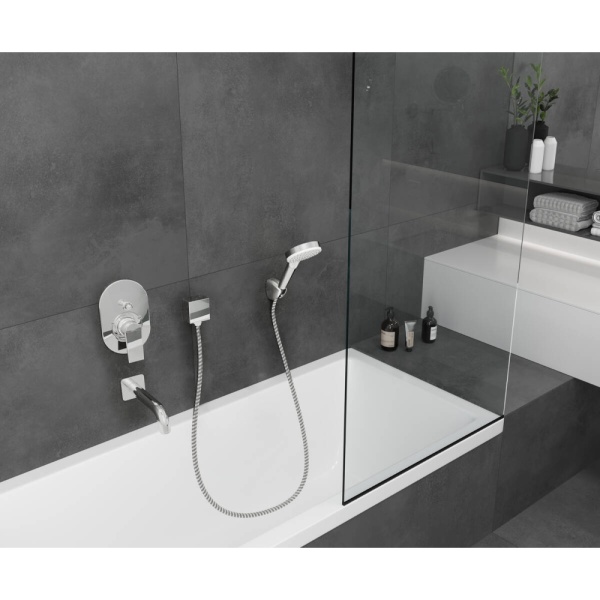 Готовый набор для ванны скрытого монтажа hansgrohe Vernis Shape с ручным душем HG-PR93, хром