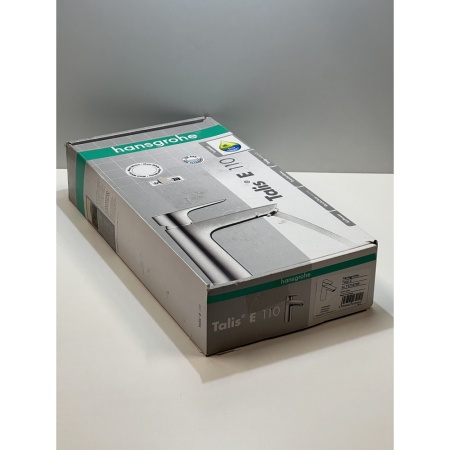 Смеситель для раковины hansgrohe Talis E 110, со сливным гарнитуром 71710700/U1, матовый белый, уцененный товар